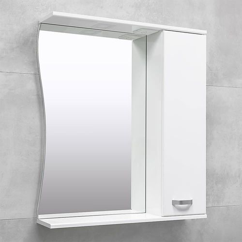 купить Зеркало для ванной Bayro Demo 750x750 правый белый в Кишинёве 