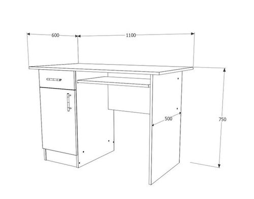 купить Офисный стол Haaus 110x60x75 Wenge в Кишинёве 