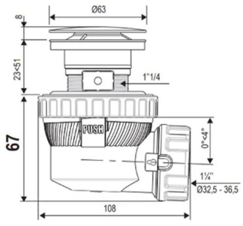купить Сифон для кухонной мойки Wirquin Nano Quick-Clack White antimiros D32 (30724957) в Кишинёве 