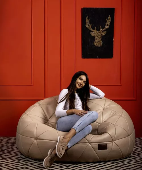 купить Кресло-мешок Because Royal Bej (140x140x50cm) в Кишинёве 