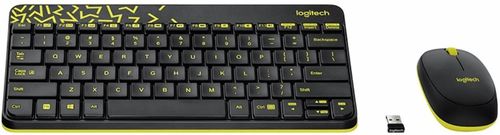 купить Клавиатура + Мышь Logitech MK240 Nano Black/Chartreuse USB в Кишинёве 