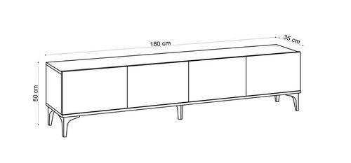cumpără Comodă TV Trendy Nora, Stejar safir 180x50x35cm în Chișinău 