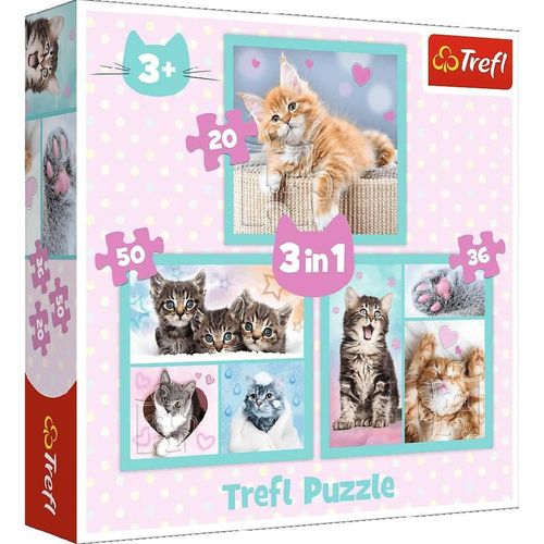 купить Головоломка Trefl 34862 Puzzles 3in1 Sweet animals в Кишинёве 
