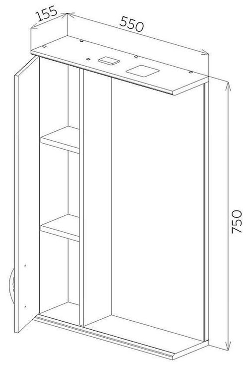 cumpără Oglindă baie Bayro Allure 550x750 левый белое în Chișinău 