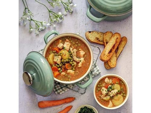 cumpără Cratiță Metalac 57053 Cratita emailata Waves Green 20cm, 4.0L, capac din metal în Chișinău 