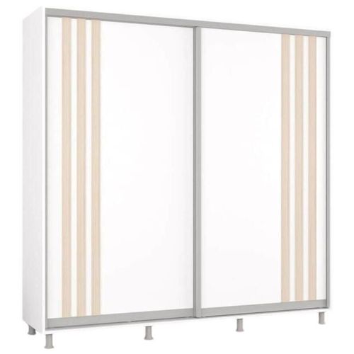 cumpără Dulap Mobildor-Lux Aron uși glisante din PAL cu lamele (230x60x200H cm) Alb Brilliant în Chișinău 