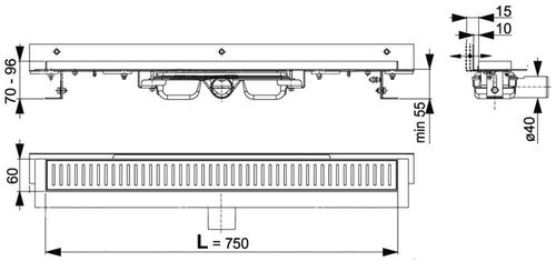 купить Душевой трап Alcaplast APZ104-750 Flexible Low в Кишинёве 