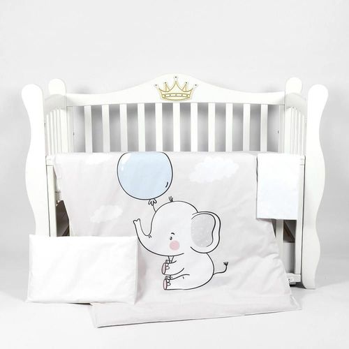 купить Детское постельное белье PernaMea Set lenjerie 3 piese Premium Elefant (PM.100469/1) в Кишинёве 