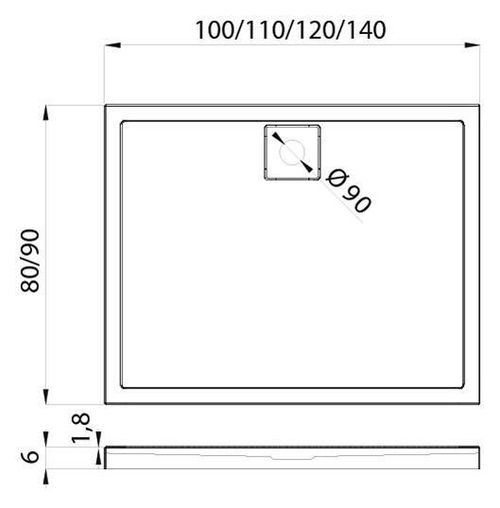 купить Душевой поддон New Trendy Lido Rectangular 120x80x6 B-0330 в Кишинёве 