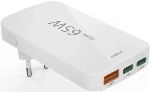 cumpără Încărcător cu fir Hama 201976 Fast Charger, 2x USB-C, 1x USB-A, Flat Mini Charger, PD, 65W în Chișinău 