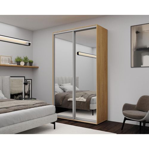 cumpără Dulap Nex Home Dulap cu uși glisante, 140x60x220cm, Oglinda, Sonoma în Chișinău 