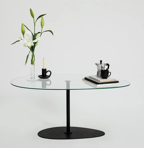 cumpără Măsuţă cafea Trendy Porto, Transparent, Negru în Chișinău 