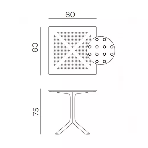 cumpără Masa de gradina Nardi CLIP 80 TORTORA 40082.10.000 (Masa pentru gradina exterior terasa balcon) în Chișinău 