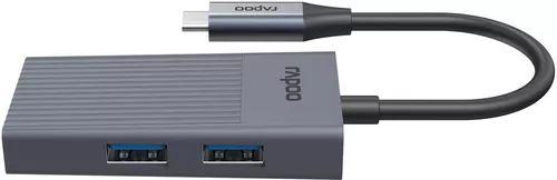купить Переходник для IT Rapoo 226496 UCH-4013 USB-C Hub, USB-C to USB-A and USB-C, grey в Кишинёве 