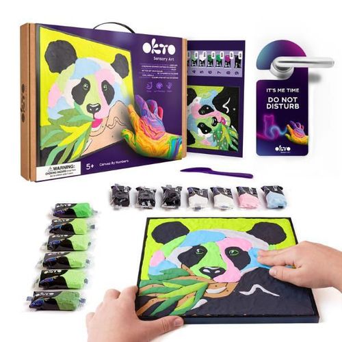 cumpără Set de creație Okto 20000 Pictură pe numere 3D cu plastilină ușoară 29x29сm, Panda în Chișinău 