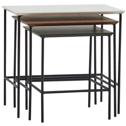 купить Журнальный столик Fabrik Home Doren 450x560x600 Черный/Орех каменный в Кишинёве 