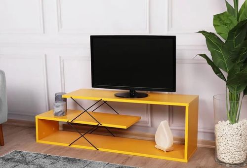 купить Тумба напольная для TV Trendy Zigzag Galben, 120x40x30cm (GTR000225) в Кишинёве 