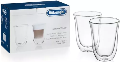 купить Стакан DeLonghi DLSC312 SET 2 Glasses LatteMacchiato 220ml в Кишинёве 