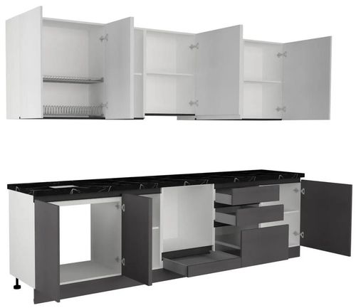 купить Мебель для кухни ArtFlame GOLA White/Storm Grey (3 m.l.) в Кишинёве 