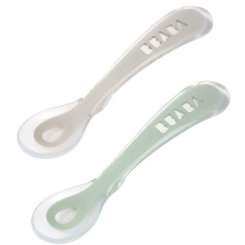 cumpără Seturi pentru hrănire bebelușilor Beaba B913554 set 2 lingurite silicon +8 luni Sage Green în Chișinău 
