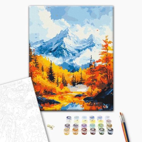 купить Картина по номерам BrushMe BS54176 40x50cm (în cutie) Toamna aurie în munți в Кишинёве 