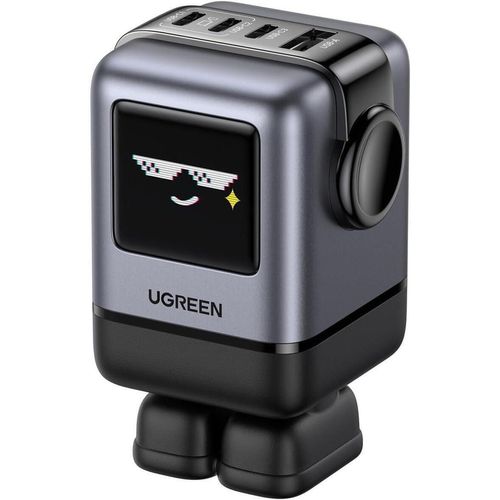 купить Зарядное устройство сетевое Ugreen 45515B Nexode Robot GaN Charger USB-A+2*USB-C 100W, Black в Кишинёве 