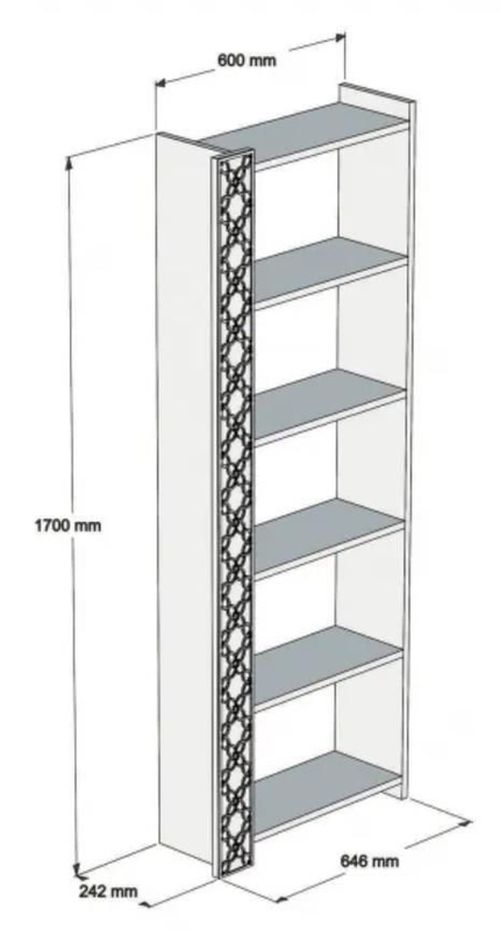 cumpără Raft de birou Trendy Oras, Nuc, Smantana 64x170x24cm, raft de carti în Chișinău 