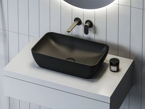 купить Раковина Ravak UNI 500 R Slim 500x310x125mm Black matt XJX0D150000 в Кишинёве 