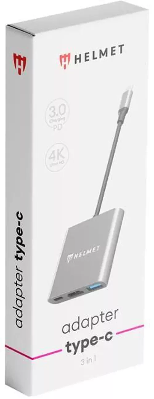 купить Переходник для IT Helmet HMTADHC04GR Type-C to USB3.0+HDMI+PD, HC-04, Grey в Кишинёве 