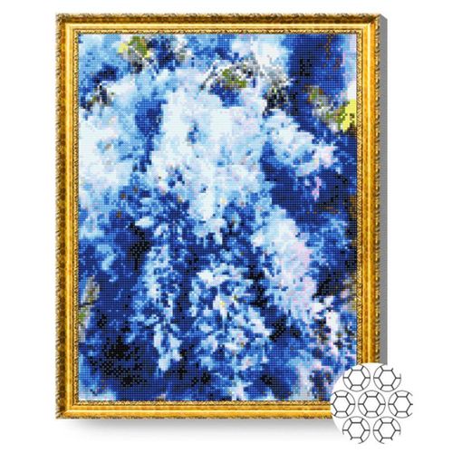 купить Картина по номерам Art Gallery GA83279 Mozaic cu diamante 40x50cm Flori albastre в Кишинёве 