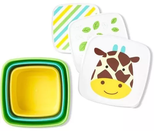 купить Посуда для кормления Skip Hop 9H776410 Set 3 cutii pentru pranz Zoo Girafa в Кишинёве 