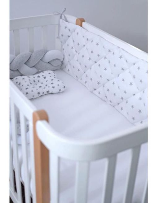 купить Бортик для кроватки Veres 154.001.03 Бампер звёздочка серо-белый в Кишинёве 