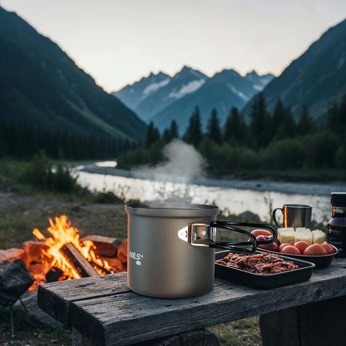 купить Посуда походная Nils NC4202 Oală de călătorie din aluminiu cu capac 1000ml в Кишинёве 