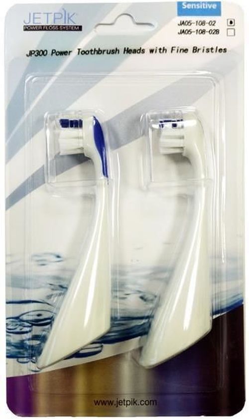 купить Аксессуар для зубных щеток Jetpik JP300 2 Pack, Sensetive, white в Кишинёве 