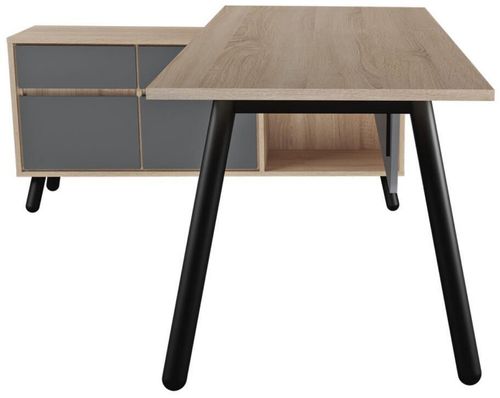cumpără Masă de birou Deco Fusion + box incorporat Stinga 1800x800/1550x400 în Chișinău 