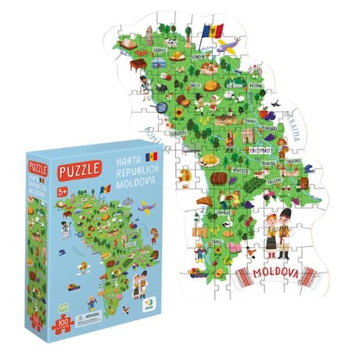 cumpără Puzzle Dodo 300634 Joc puzzle educațional Harta Moldovei, 100 piese în Chișinău 