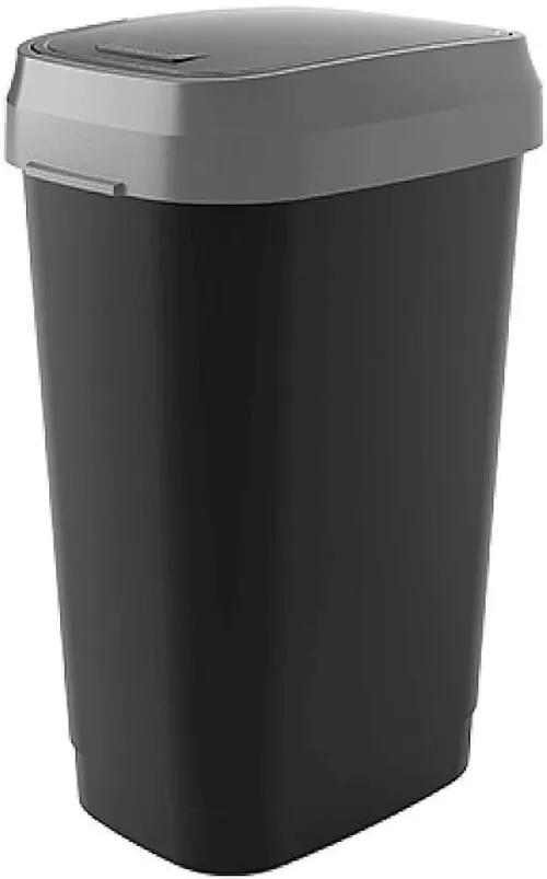 купить Урна для мусора KIS 49327 Dual Swing с плавающей крышкой 50l, H62cm, черное в Кишинёве 
