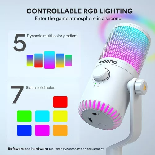 купить Микрофон для ПК Maono DM30RGB(White) в Кишинёве 