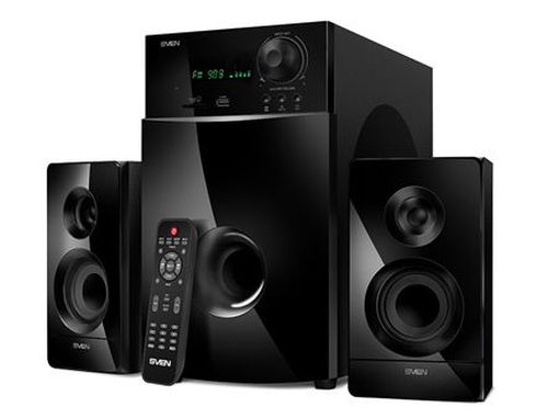 cumpără Active Speakers SVEN MS-2100 Black, mini music system: VFD display, remote, FM Tuner, USB port, SD slot ( 2.1 surround, RMS 80W, 50W subwoofer, 2x15W Satellites ) în Chișinău 