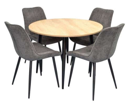 купить Комплект стол и стулья Evelin di Costacurta стол DT-402-2B + 4 стула YTC-055B Dark grey в Кишинёве 