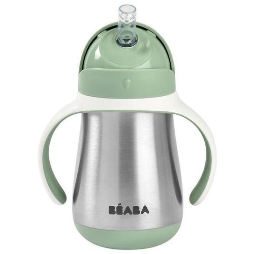 cumpără Cană cu pai Beaba B913535 Cana cu pai din inox 250 ml Sage Green în Chișinău 
