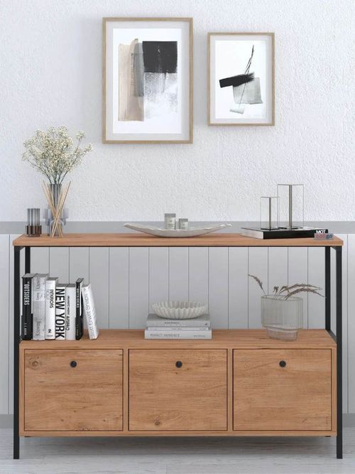 cumpără Raft de birou Nex Home Dressuar, 122x36x80 cm, Stejar (29-03-02) în Chișinău 