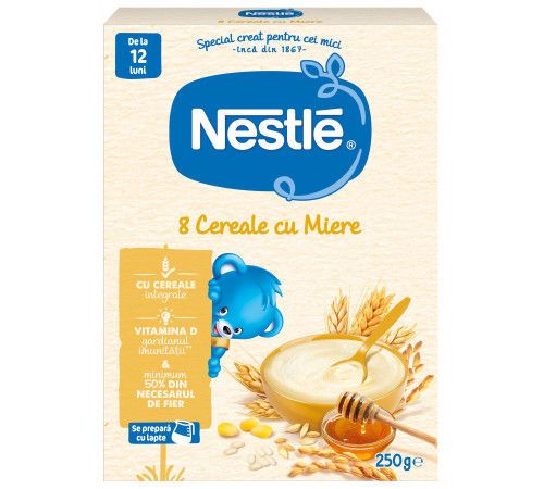 Каша безмолочная Nestle 8 злаков с медом (12+ мес) 250 г 