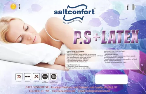 cumpără Saltea ortopedică SaltConfort Pocket+Latex 200x200 H=25cm 100kg/persoană în Chișinău 