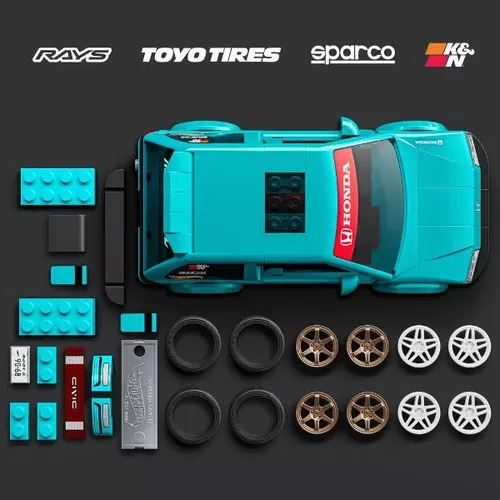 cumpără Set de construcție Hot Wheels JHF62 Brick Shop Honda Civic EF Personalizat 1990 în Chișinău 