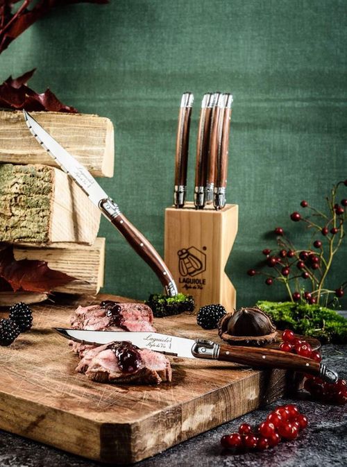 cumpără Set cuțite Laguiole Premium Line 6 Steak Knives Classic Wood set 6 buc cu suport în Chișinău 