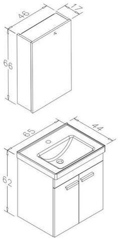 cumpără Dulap pentru lavoar Orka Enez 65 Teak (2065) în Chișinău 