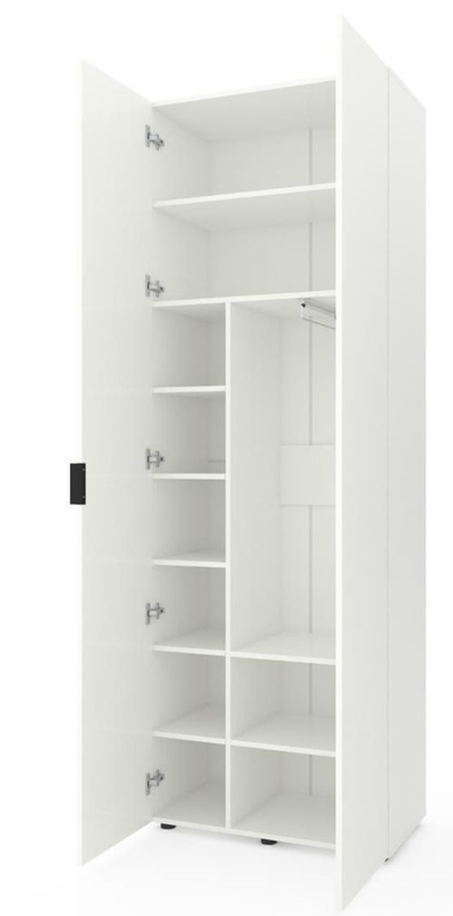 cumpără Dulap Nex Home A007 cu usi batante 800x420x2300mm, White Snow în Chișinău 