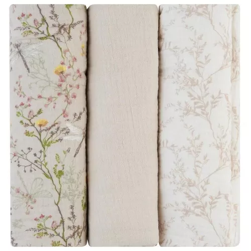 cumpără Accesoriu pentru înfășat Kikka Boo 31103010108 Pelinci de muselina Secret Garden Beige, 100x100 cm, 3 buc. în Chișinău 