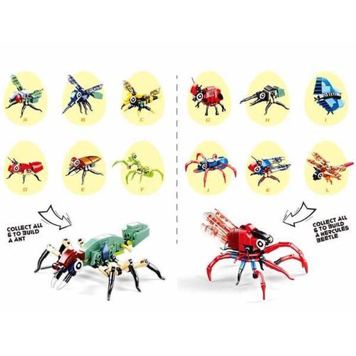 купить Конструктор Sluban B1068 Set-surpriza de constructie Insecte in ou 40-54elem. в Кишинёве 